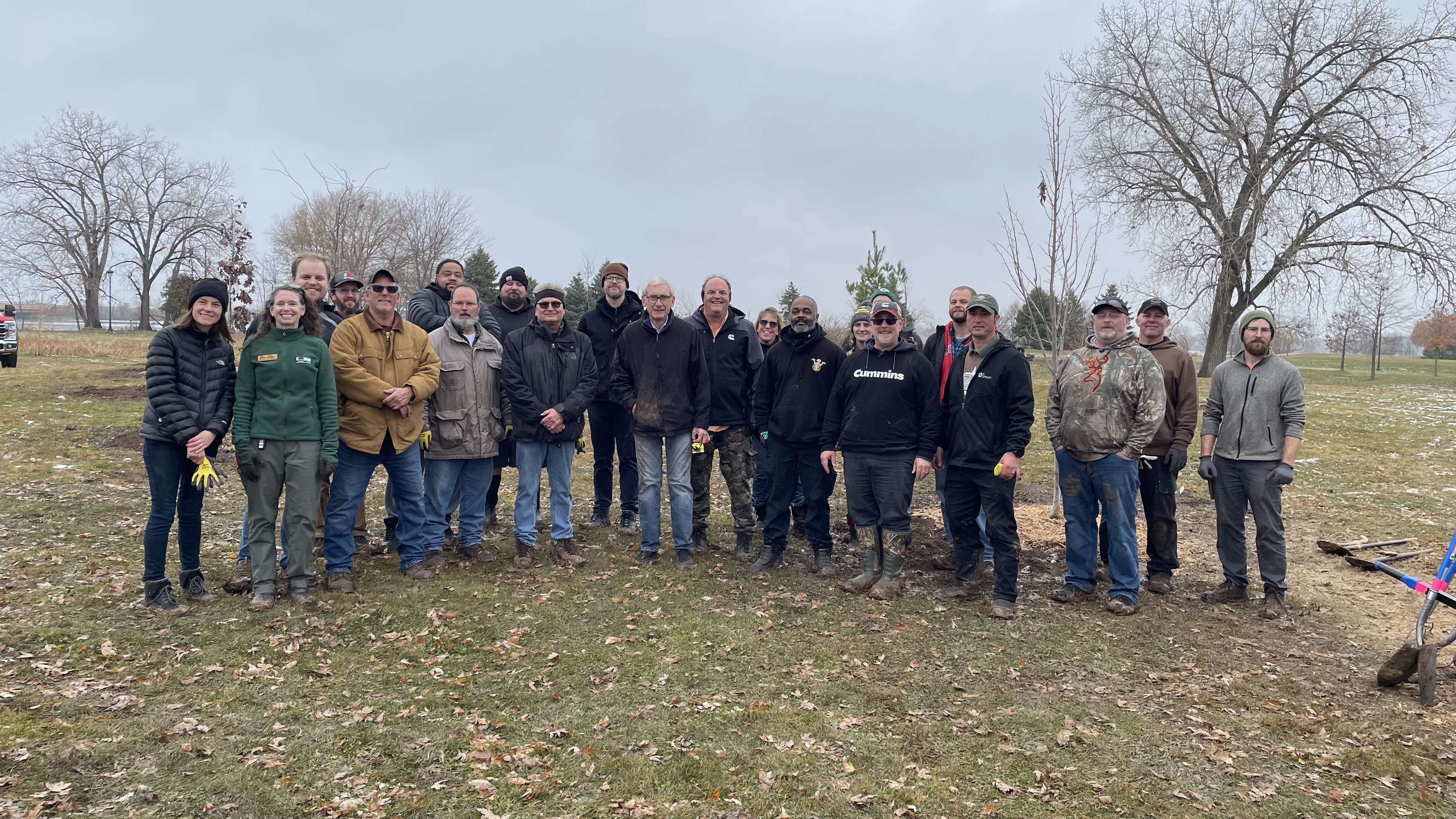 November 20 - Governor Evers joins volunteers to plant 40 trees at Oshkosh's Lakeshore Park