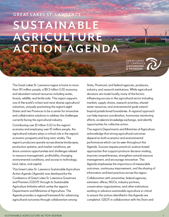 New Action Agenda Supports Sustainable Agriculture in Great Lakes St. Lawrence Region